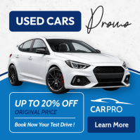 White Blue And White Used Cars Sale Flyer Template – Car Dealership Promo Social Media Post Instagra Instagram-bericht