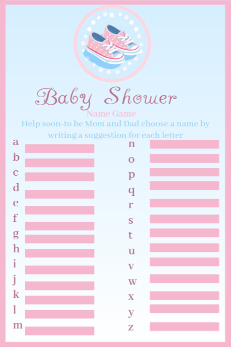 White Blue Baby Shower Poster Poster template