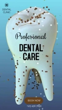 White blue dental template Affichage numérique (9:16)