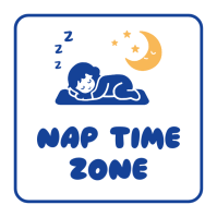 White Blue Kids Minimal Preschool Classroom Nap Time Zone Sign Signage Instagram Plasing template