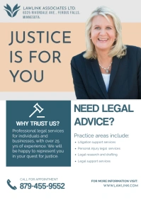 white blue legal poster A3 template