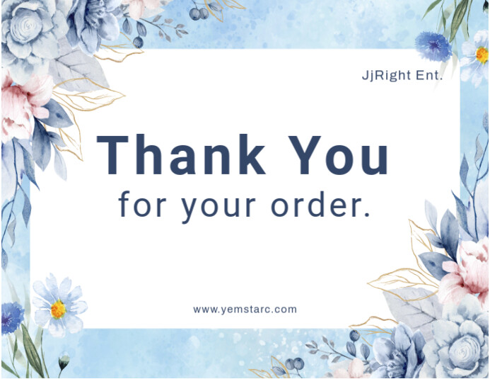 Copy of White Blue Maximalist Thank You For Your Order Flyer (us Letter ...