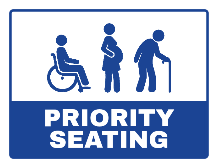 Copy of White Blue Modern & Minimal Priority Seating Sign Pregnant ...