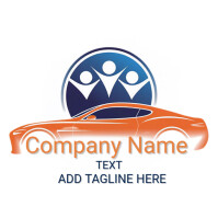 White White Blue Modern & Minimal Unique Car Company Template  Logo Logo