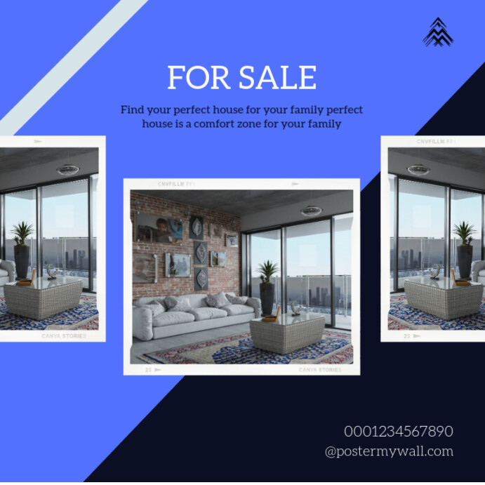 Copy of White Blue Modern Real Estate Instagram Post | PosterMyWall