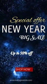 White blue new year big sale offer 2025 Instagram post Instagram-Story template