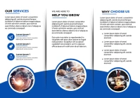 White Blue Professional Business Trifold Brochure A4 template