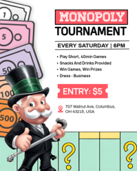 White Monopoly Tournament Instagram Portrait Template