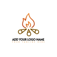 White  Bone Fire/fire/campfire/brand/business/unique/simple/line Art/wood Logo Logotyp template
