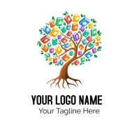 White  Book Graphy Illustration Logo template