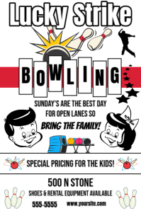 White  Bowling Special Ad Poster Poster template