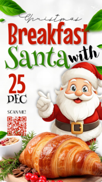White Breakfast With Santa Instagram Story template