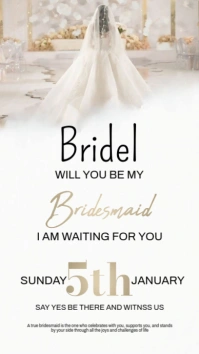 White  Bridesmaid Instagram Story template
