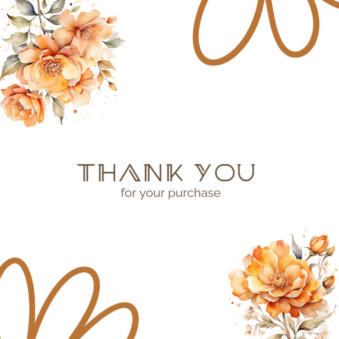White Brown Minimalist Thank You Instagram Post Template | PosterMyWall