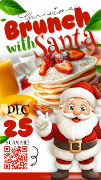 White  Brunch With Santa Instagram Story Instagram-verhaal template