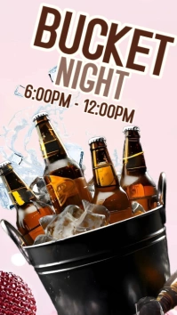 White Bucket Night/ Beer Party Flyer  Instagram Story template