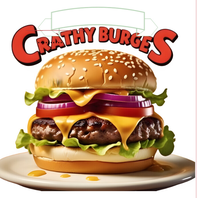 White Burger Design Poster Flyer  Instagram Post template