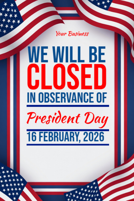 White Business Closure Announcement Poster Template | PosterMyWall