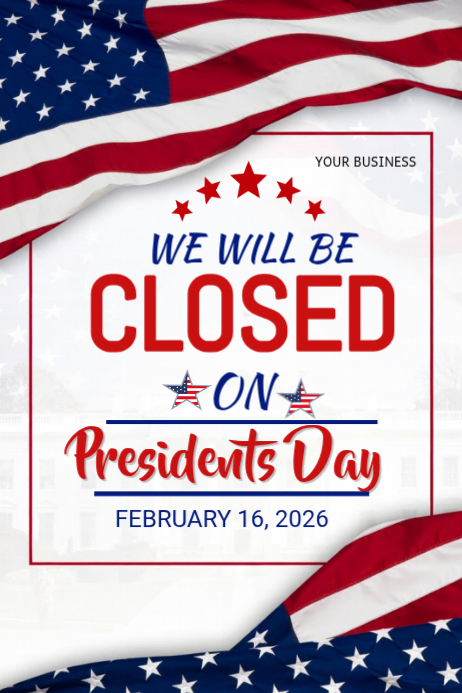 White Business Closure Announcement Poster Template | PosterMyWall