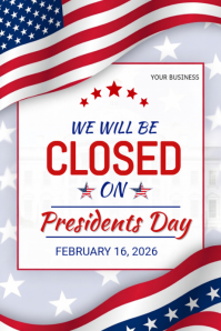 White Business Closure Announcement Poster Template | PosterMyWall