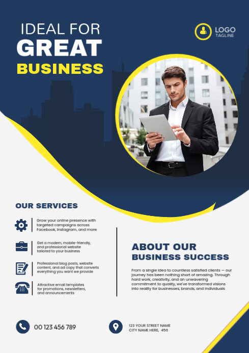 White  Business Flyer Template A4