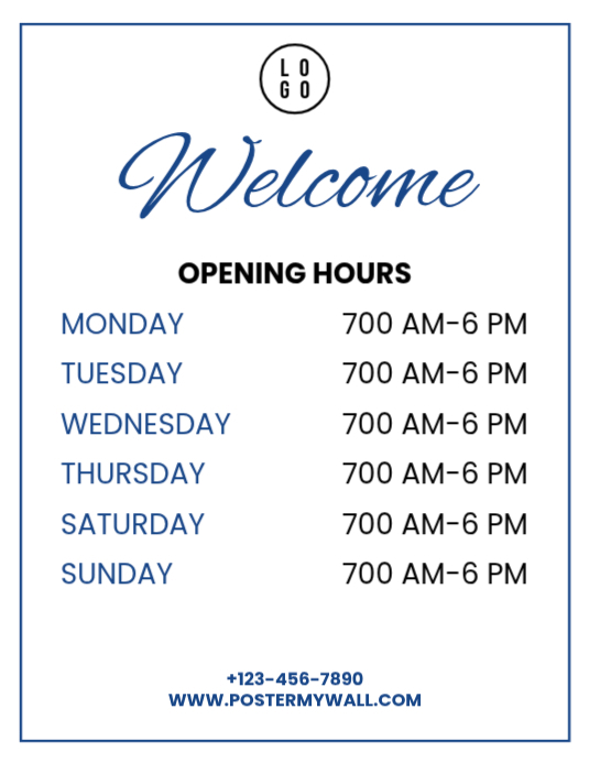 White Business Hours Flyer Template | PosterMyWall