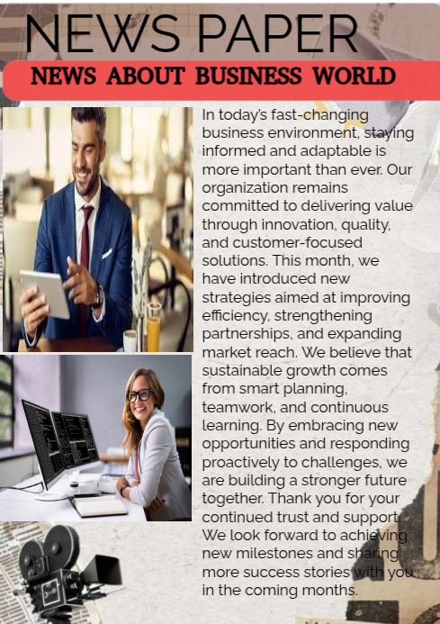 White Business News A4 Template | PosterMyWall