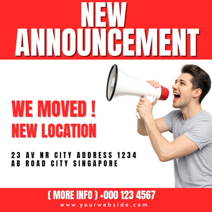 Copy of White Business Relocation Announcement Instagram Post ...