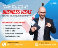 White Business Visa Service Large Rectangle Retângulo grande template