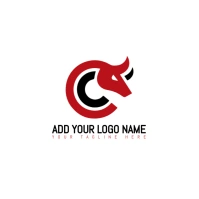 White  C Logo/bull Logo/symbol/vector/brand/business/identity/icon/typography/monogram/monochrome/ L template