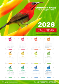 White Calendar A3 template