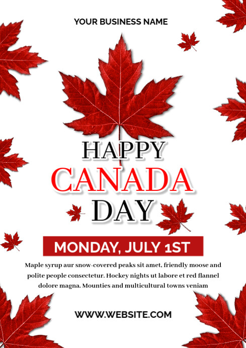 White  Canada Day A4 template