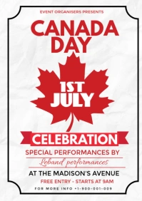 White Canada Day Flyer A3 template
