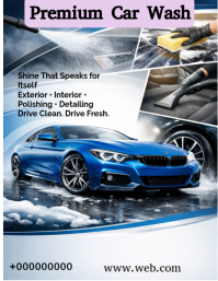 White Car Wash Service Flyer Iflaya (Incwadi ye-US) template