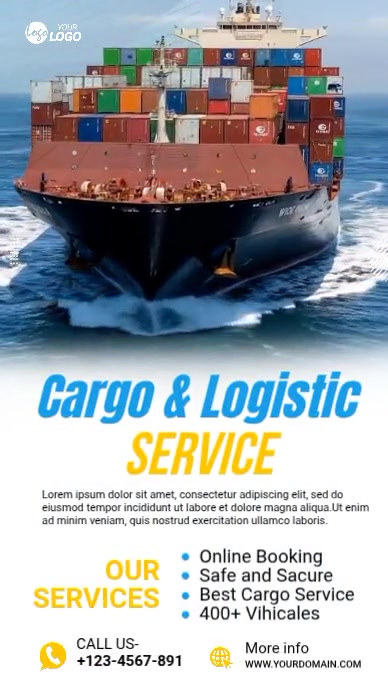 White Cargo and Logistics Instagram Story Video Template | PosterMyWall