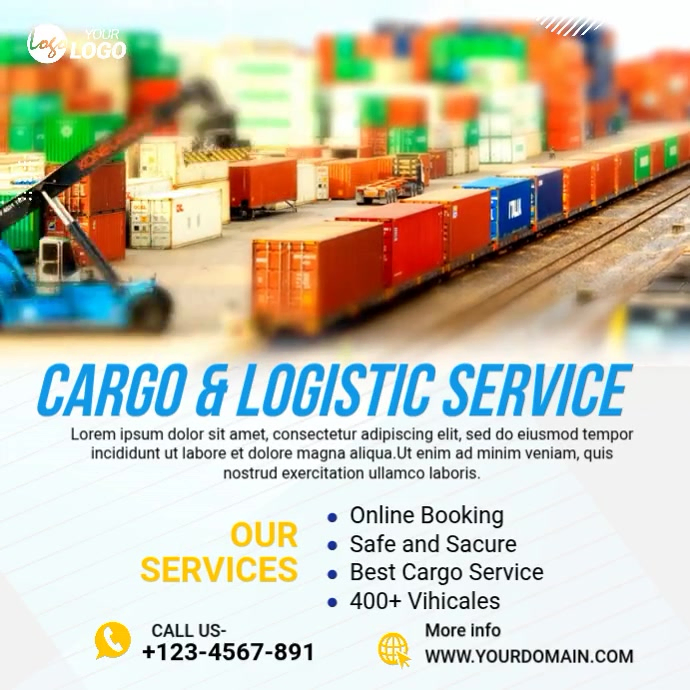 White Cargo and Logistics Service Instagram Post Video Template ...