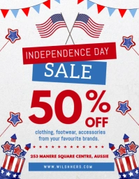 White carnival 4th of July sale flyer template