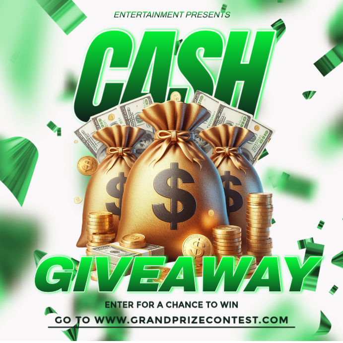 White Cash Prizes Giveaway Instagram Post Template | PosterMyWall