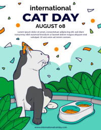 White  Cat Day , International Cat Day Flyer (us Letter) template