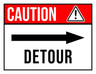 White Caution Detour  Flyer (us Letter) template