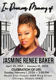 White Celebration of Life A1 Video template