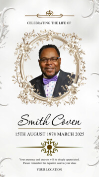 White Celebration Of Life Poster Instagram Story template