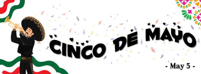 White Ceria Cinco De Mayo Tempate Greeting Foto Sampul Facebook template