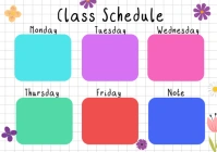 White Ceria Cute Class Schedule A4 template