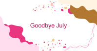 White Ceria Goodbye July Memphis Style Template Background Gambar Bersama Facebook