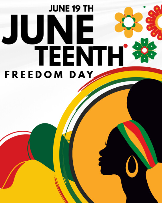 White Ceria Juneteenth Greeting Colorful African Instagram Portrait template