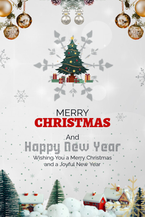 White Ceria Merry Christmas Poster Template | PosterMyWall