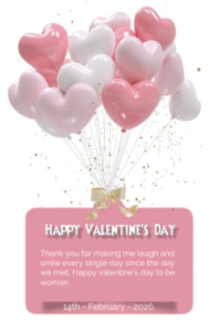 White Ceria Valentine's Day Greeting Card Poster template
