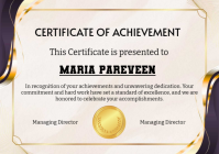 White Certificate of Achievement A1 template