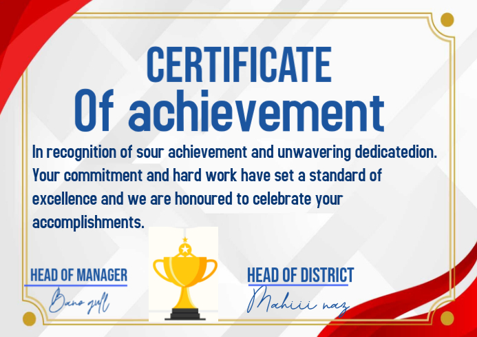 White Certificate of Achievement A4 Template | PosterMyWall